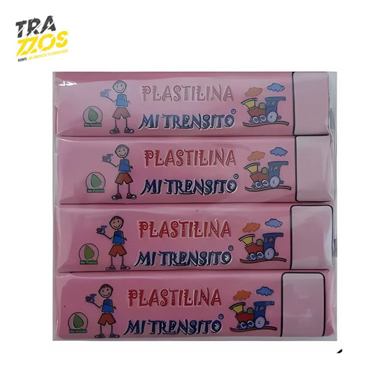Plastilina Trensito barra X12 Rosada
