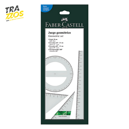 Set Geométrico Faber-Castell x30cm 4 Piezas