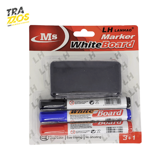 Kit Marcadores Borrables + Borrador
