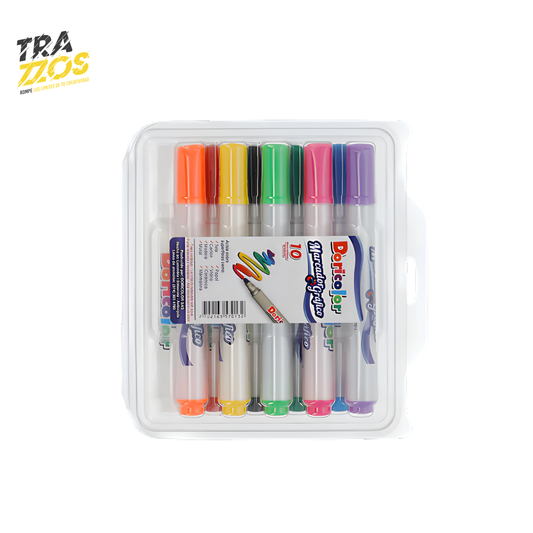 Estuche de marcadores gráficos de colores neón 