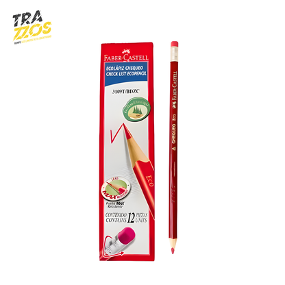 Lápiz Rojo Faber-Castell  Chequeo x12
