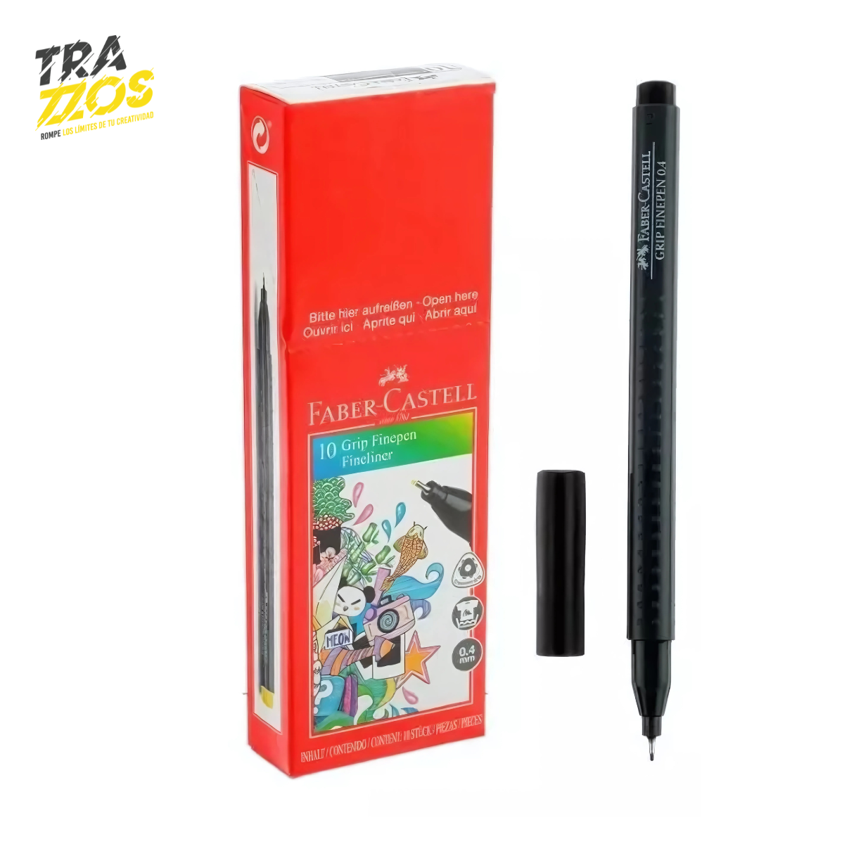 Micropunta Faber Castell negro x10