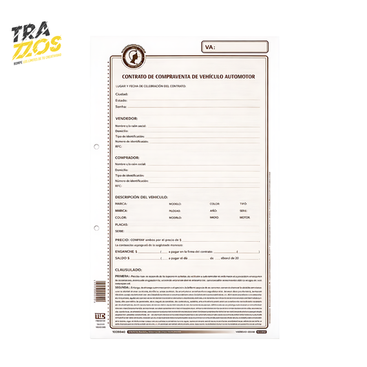 Contrato de Compraventa de Vehículo Minerva 55-08 x12