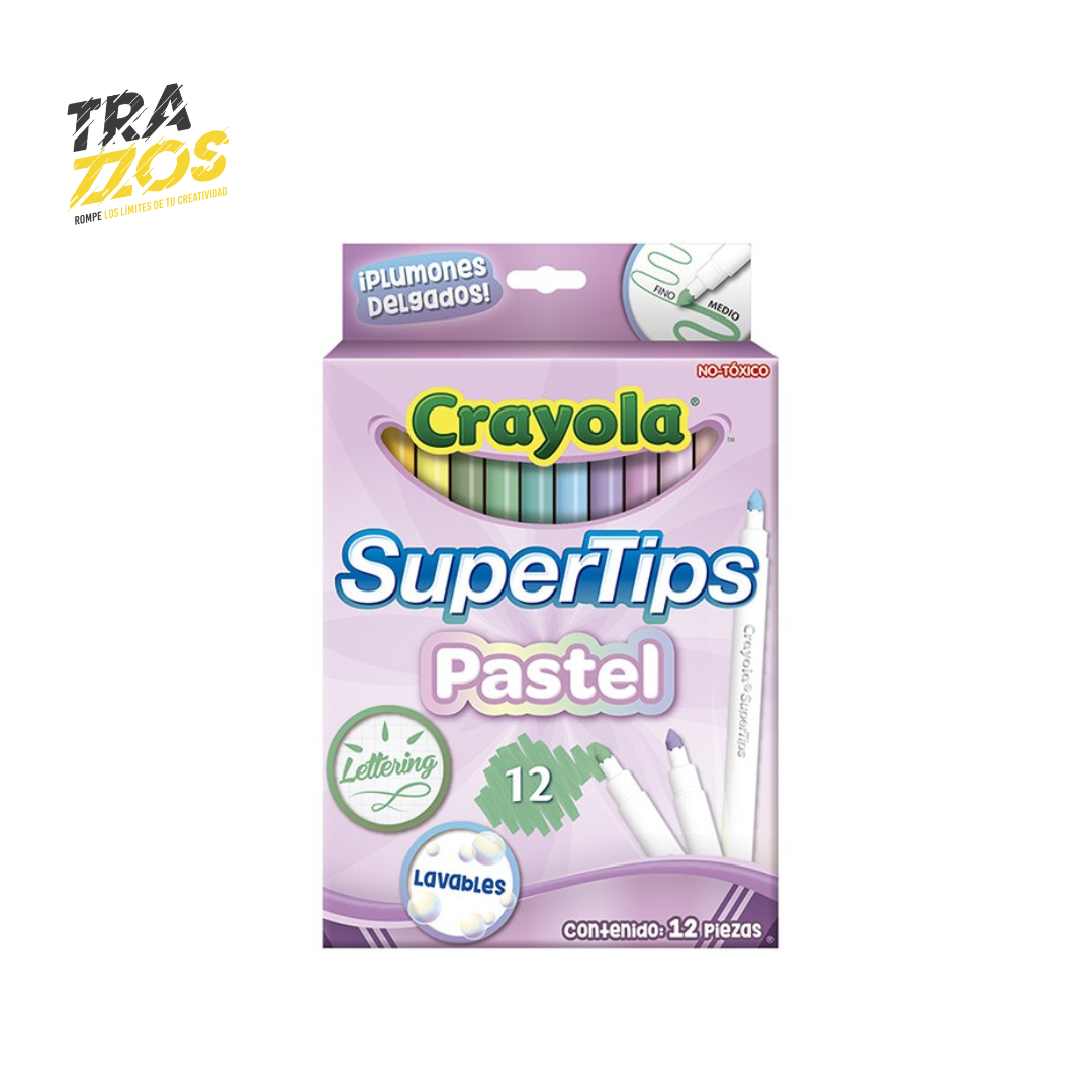 Plumones Crayola SuperTips Pastel X12