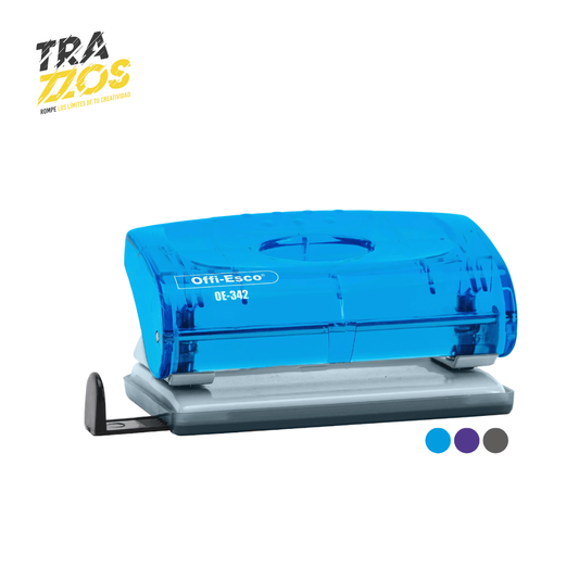 Perforadora 0ffi-Esco 342 2huecos Translucida Pequeño