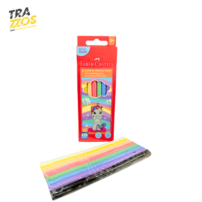 Plastilina Faber-Castell Larga Pastel x8