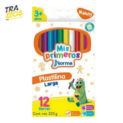 Plastilina Fluorescentes Norma Larga x12