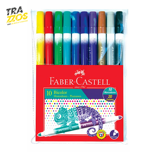 Plumones Faber-Castell Bicolor x10