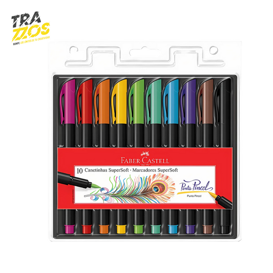 Plumones Faber-Castell Punta Pincel x10