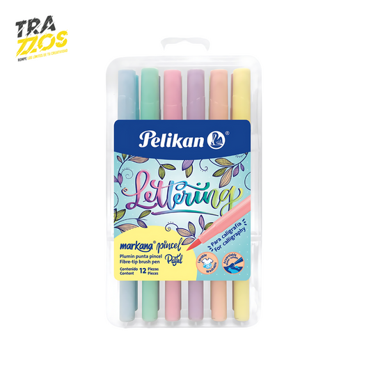 Plumones Pelikan Punta Pincel Pastel x12