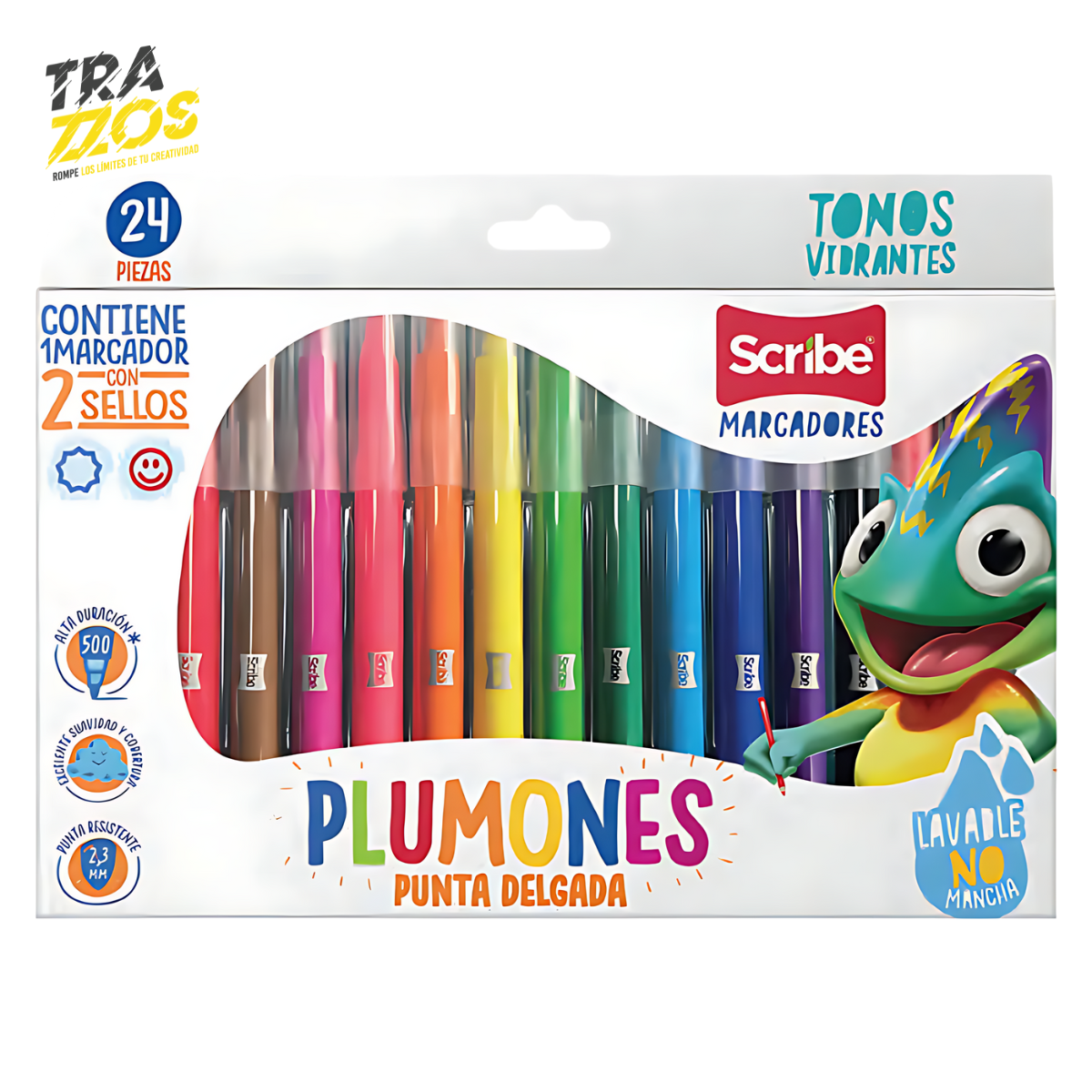 Plumones Scribe Punta Delgada x24