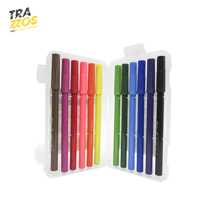 Plumones Punta Pincel Pelikan x12