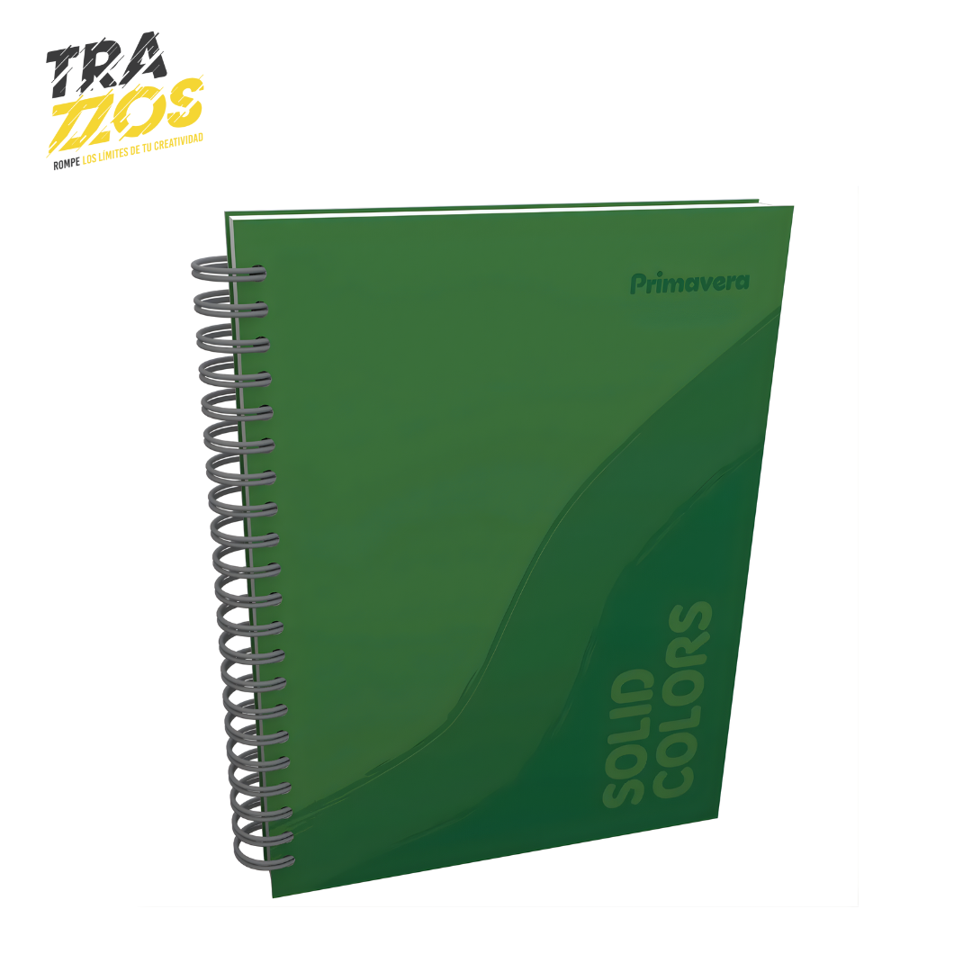 Cuaderno argollado multimaterias unicolor verde