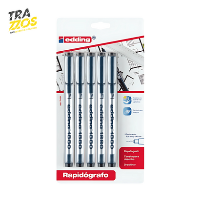 Kit Rapidógrafos Edding x5