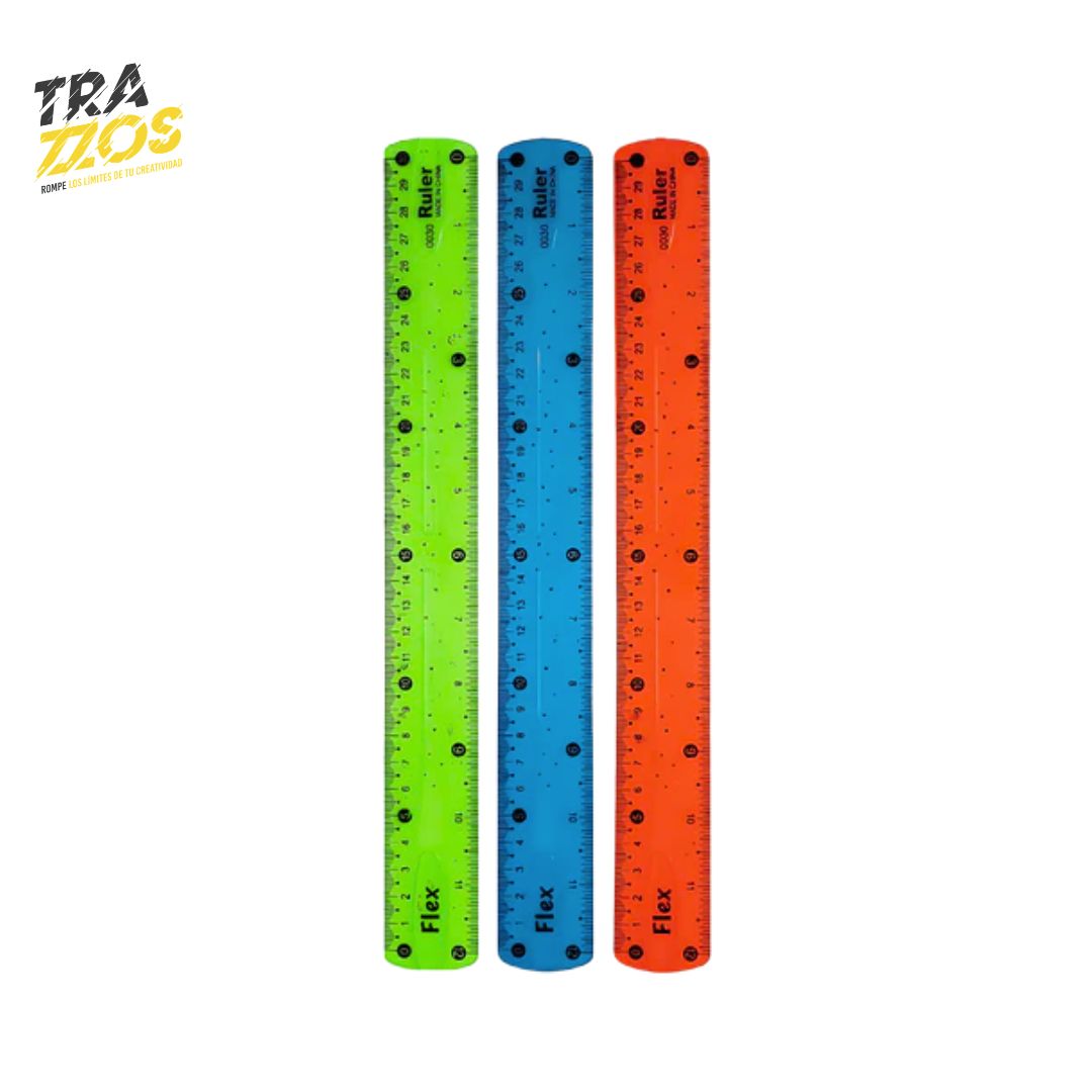 Regla Plástica Flexible 30 cm
