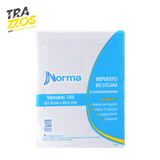 Repuesto Folder Norma Cuadriculado X80