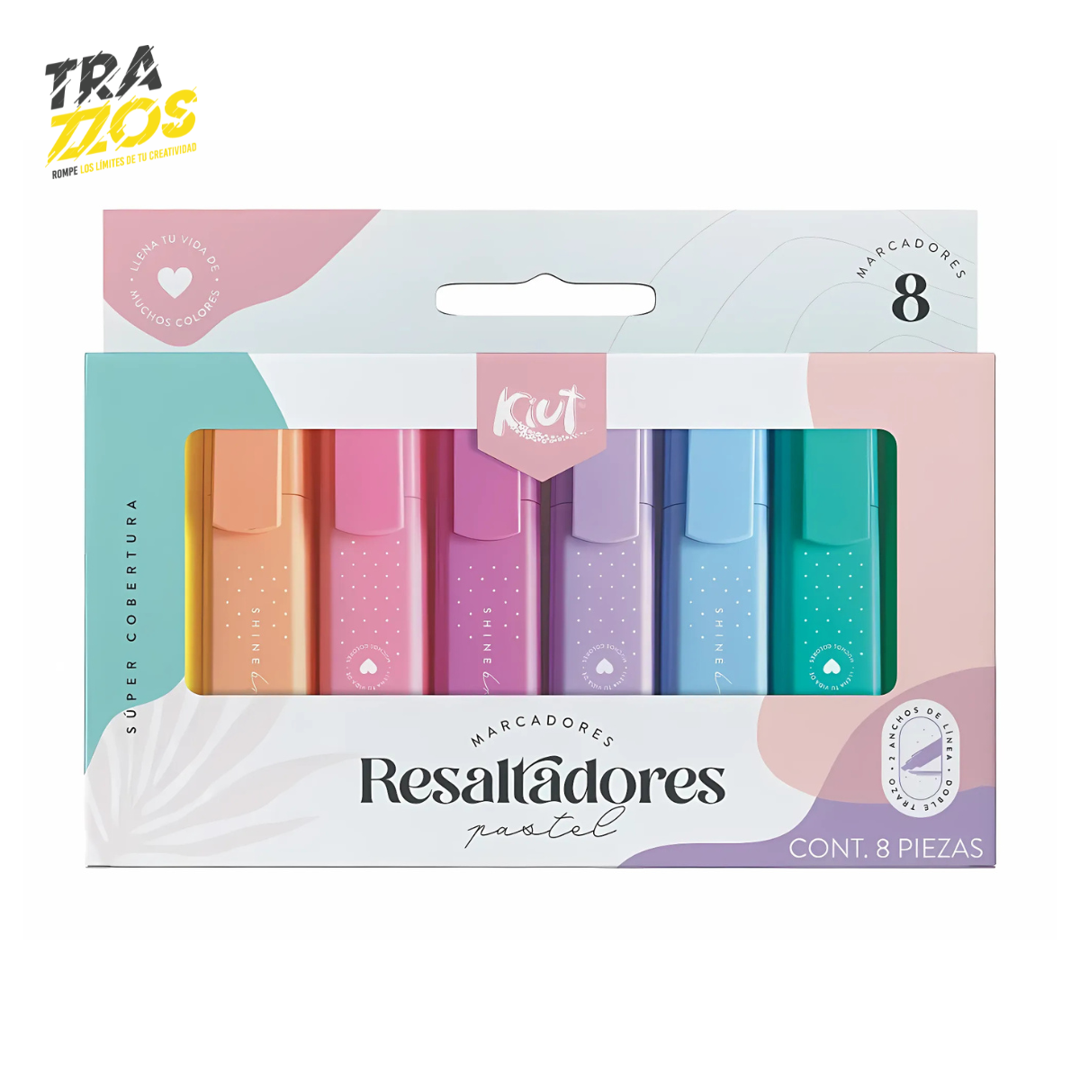 Resaltador Kiut x8 pastel