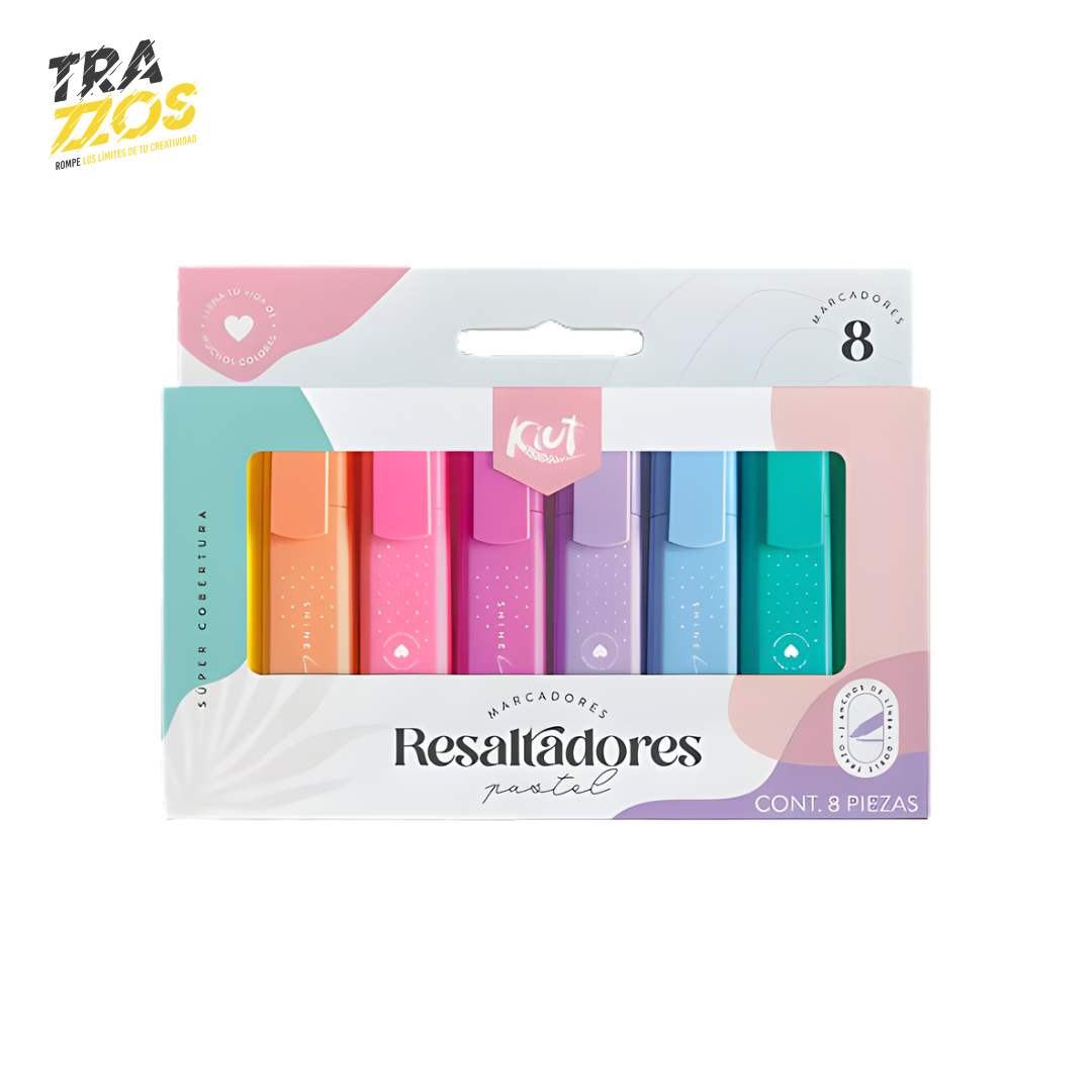Resaltador Kiut Pastel x8Uds