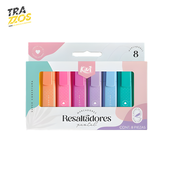 Resaltador Kiut Pastel x8Uds