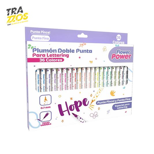 Plumon Doble Punta Flower Power X 36