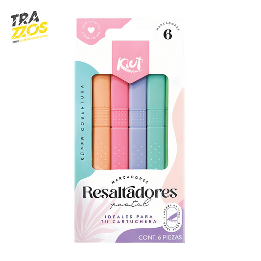 Resaltadores Kiut Delgados Pastel x6