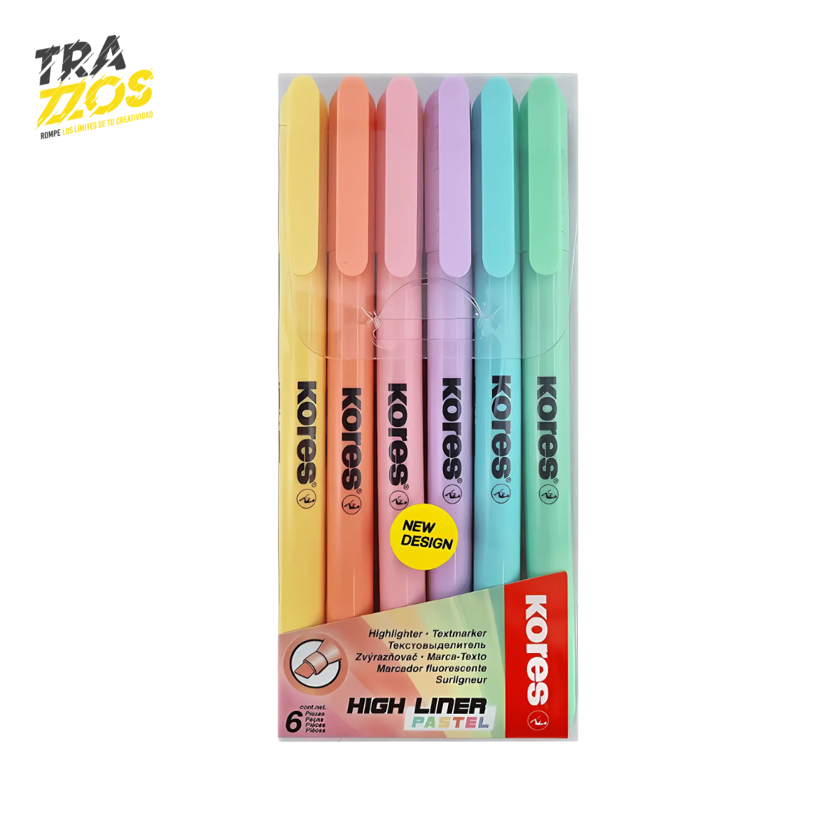 Resaltadores Kores Pastel Delgados x6