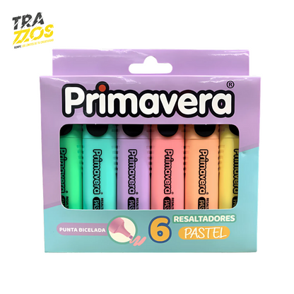 Resaltadores Primavera x6 Pastel