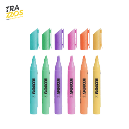 Resaltadores Kores Gruesos x6 Pastel