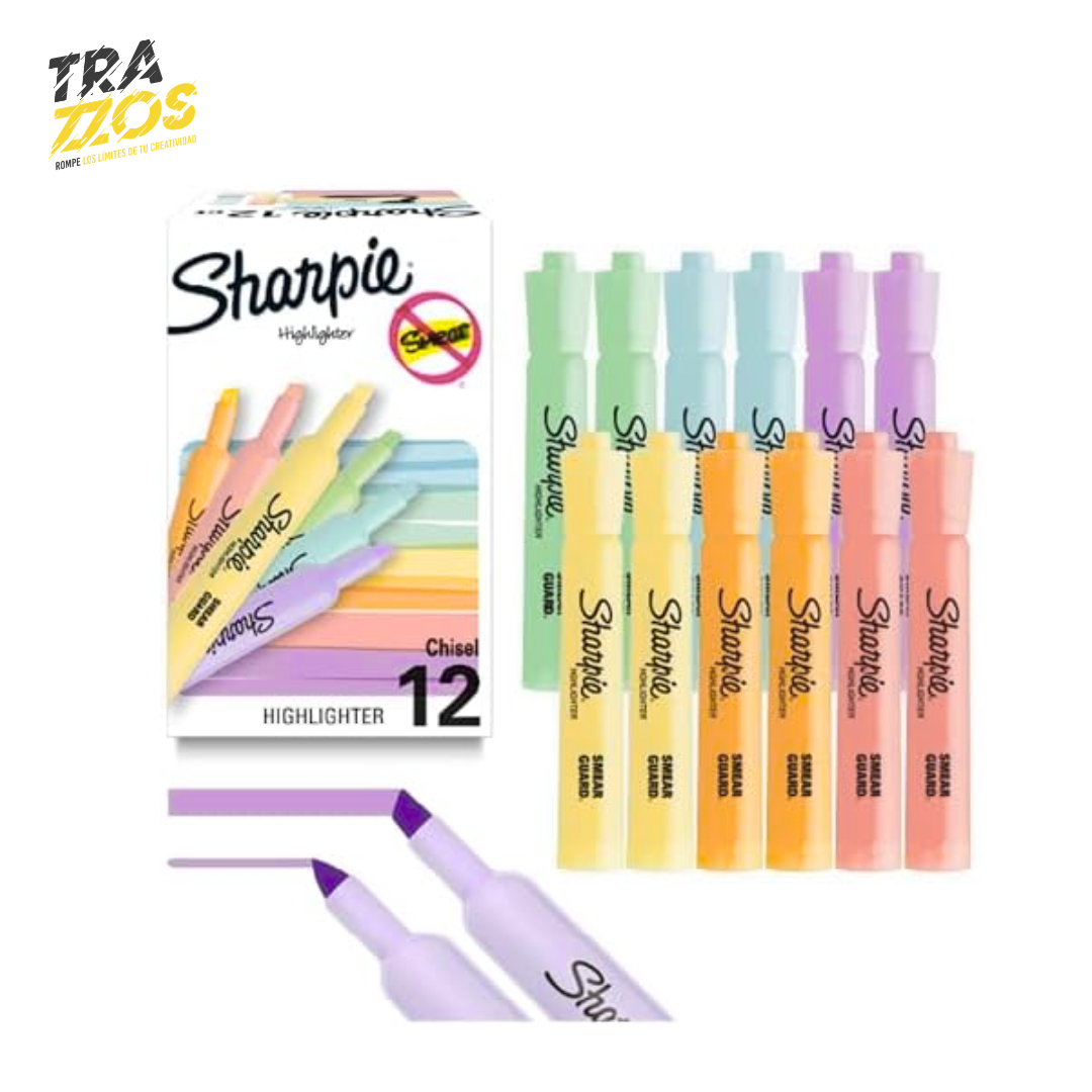 Resaltadores Sharpie Tank x12 Pastel