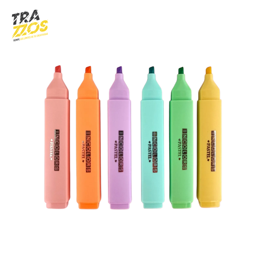Set de 6 Resaltadores Incolors  Pastel