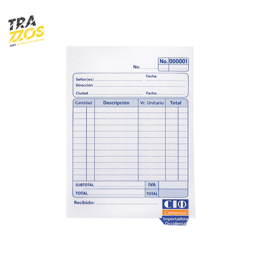 Talonario Facturero CIO Bond Grande 1/16 x60