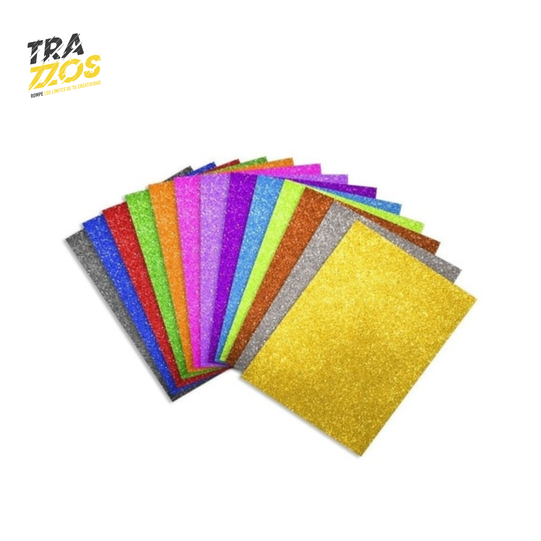 Medio pliego de Foamy Escarchado X10 Surtido Uds