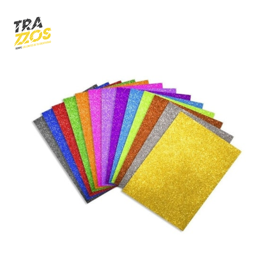 Medio pliego de Foamy Escarchado X10 Surtido Uds