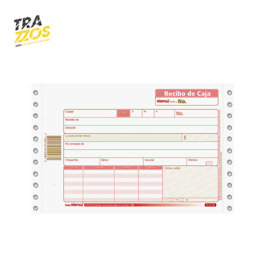 Minerva 20-05A Recibo de Caja Autocopiante