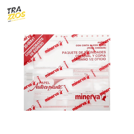 Minerva 20-06 Comprobante de Egreso Cheque x100