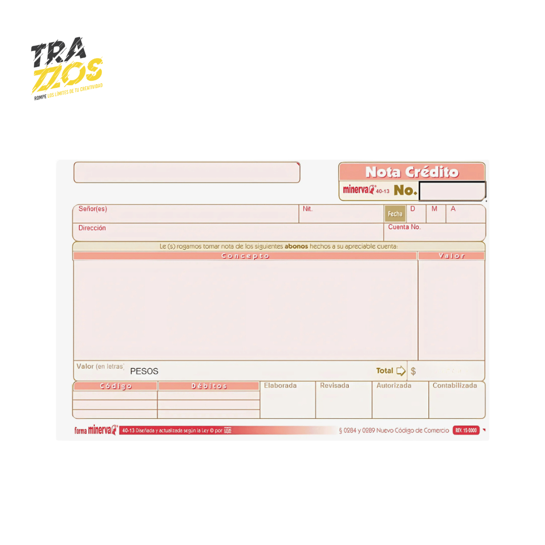 Minerva 40-13 Nota Crédito x100