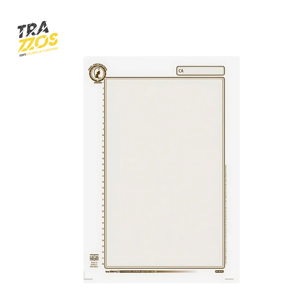 Minerva 55-00 Papel Documentario Pequeño x100