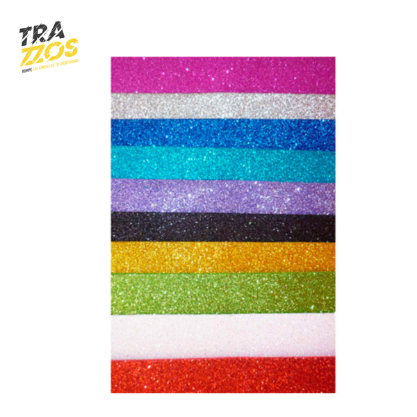 Pliego Foamy Escarchado X 10 Surt