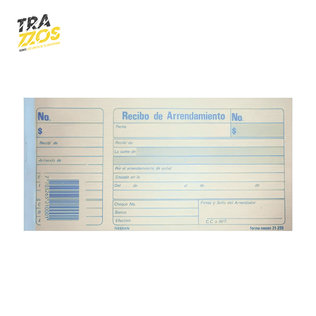 Talonario CIO Recibo de Arrendamiento